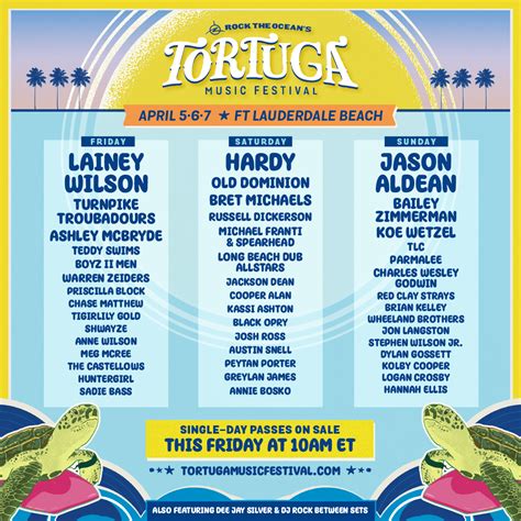 participation lineup for 2024 tortuga music festival